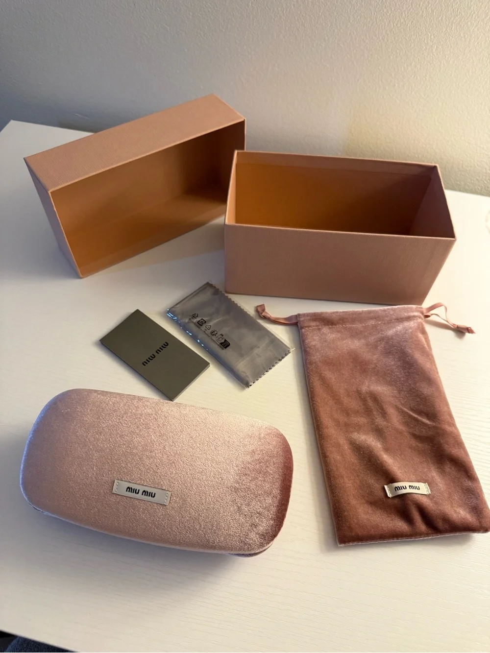 Miu Miu Silver Glasses with Soft Pink Case